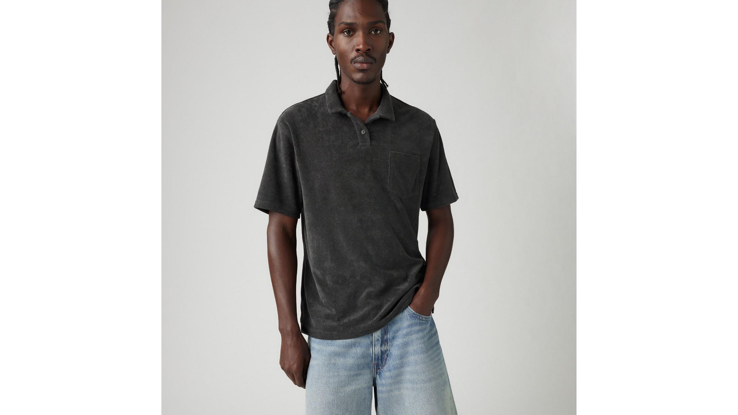 Terry Pocket Polo Shirt Product Image