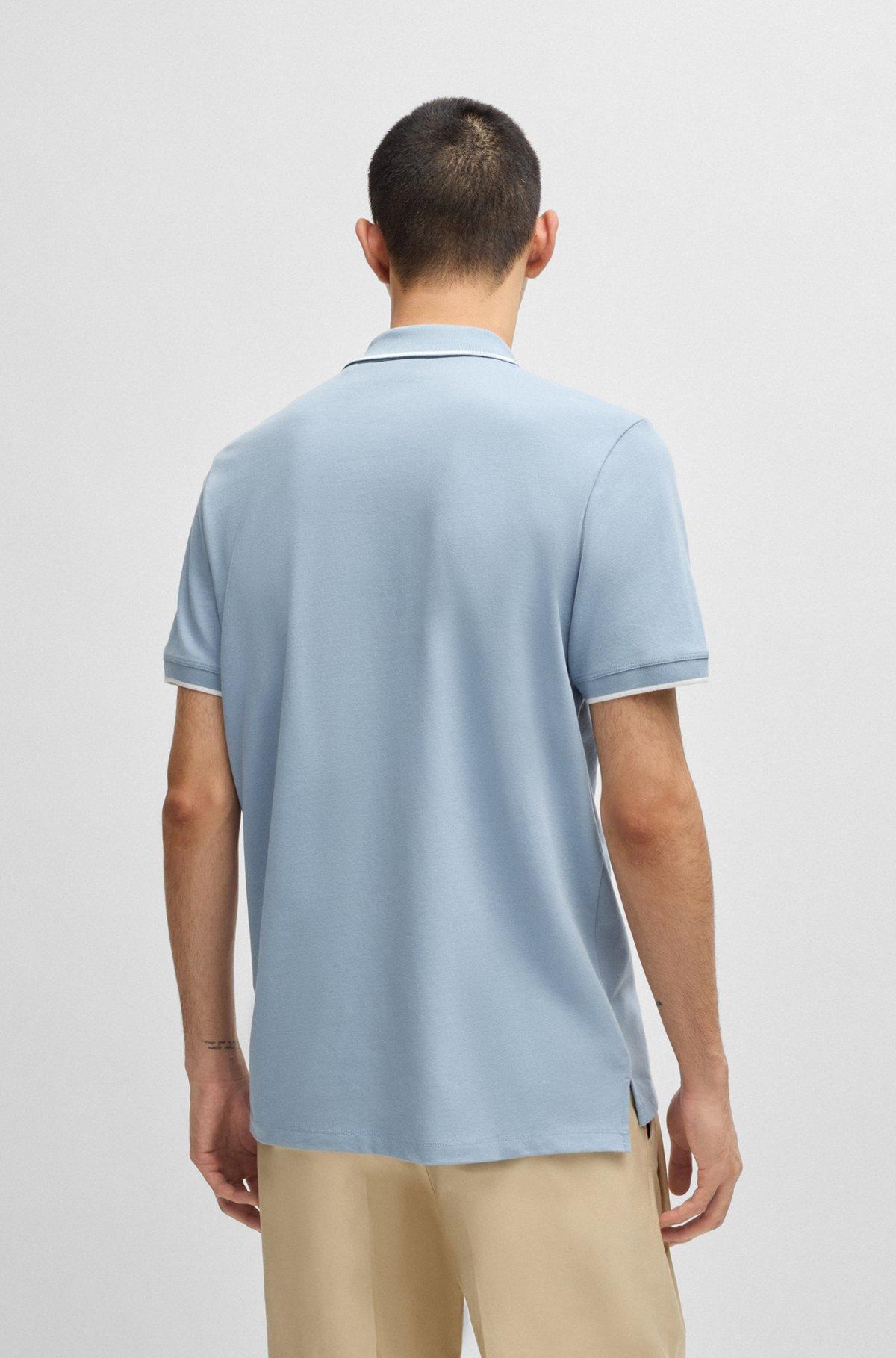 Stretch-cotton slim-fit polo shirt with printed logo Product Image