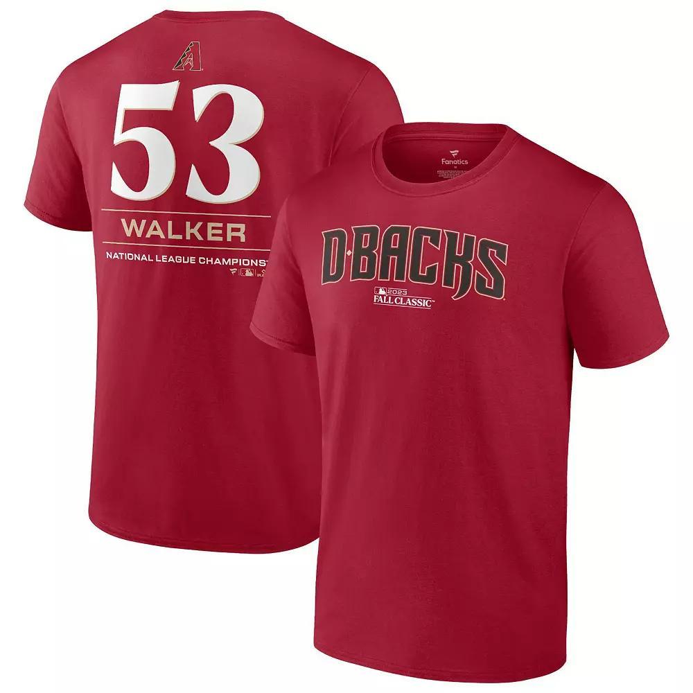 Men's Fanatics Branded Christian Walker Red Arizona Diamondbacks 2023 World Series Name & Number T-Shirt, Size: Small Product Image