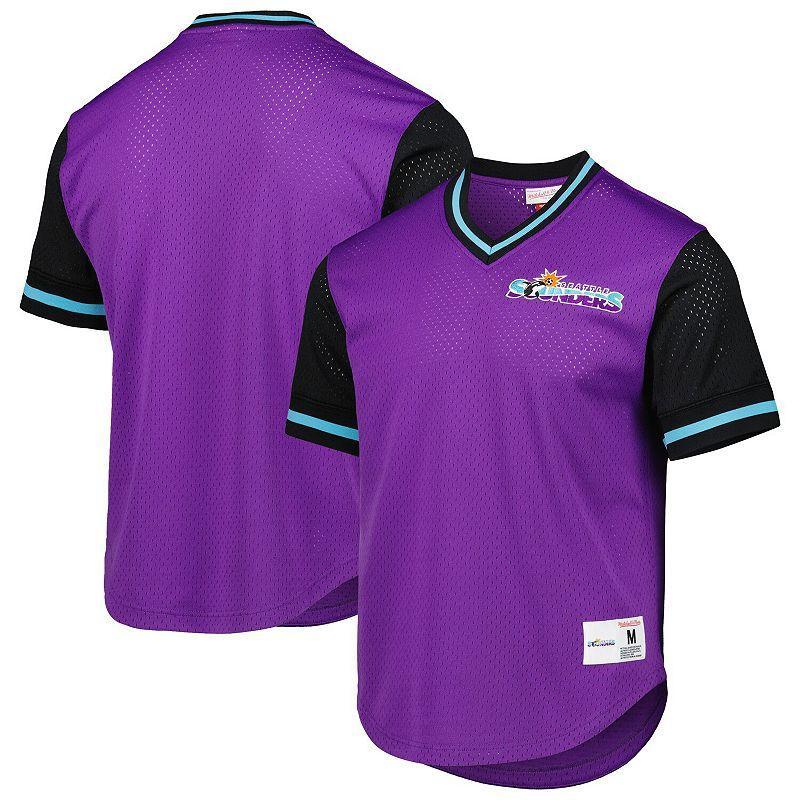 Men's Mitchell & Ness Purple Seattle Sounders FC Mesh V-Neck T-Shirt, Size: XL Product Image