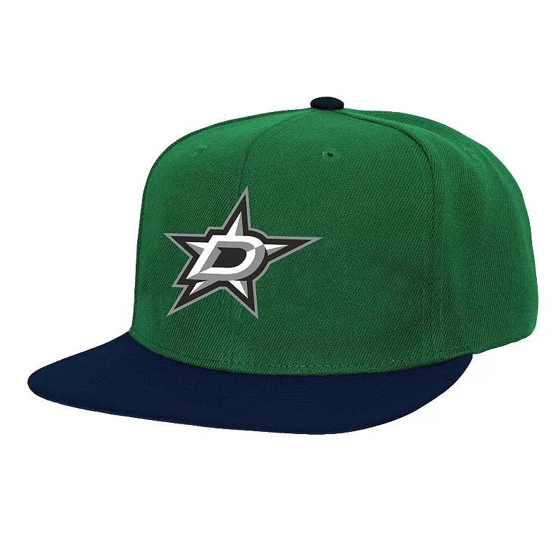 Men's Mitchell & Ness Kelly Green Dallas Stars Core Team Ground 2.0 Snapback Hat, Str Green Product Image