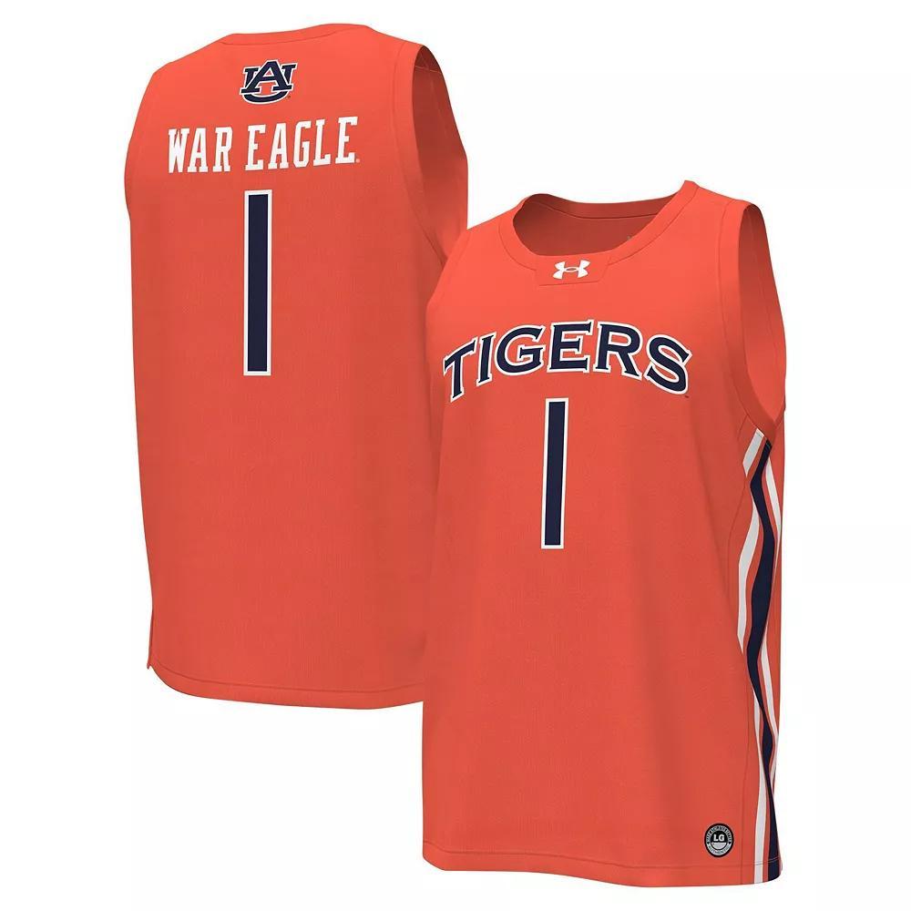 Men's Under Armour #1 Orange Auburn Tigers Replica Basketball Jersey, Size: 2XL Product Image