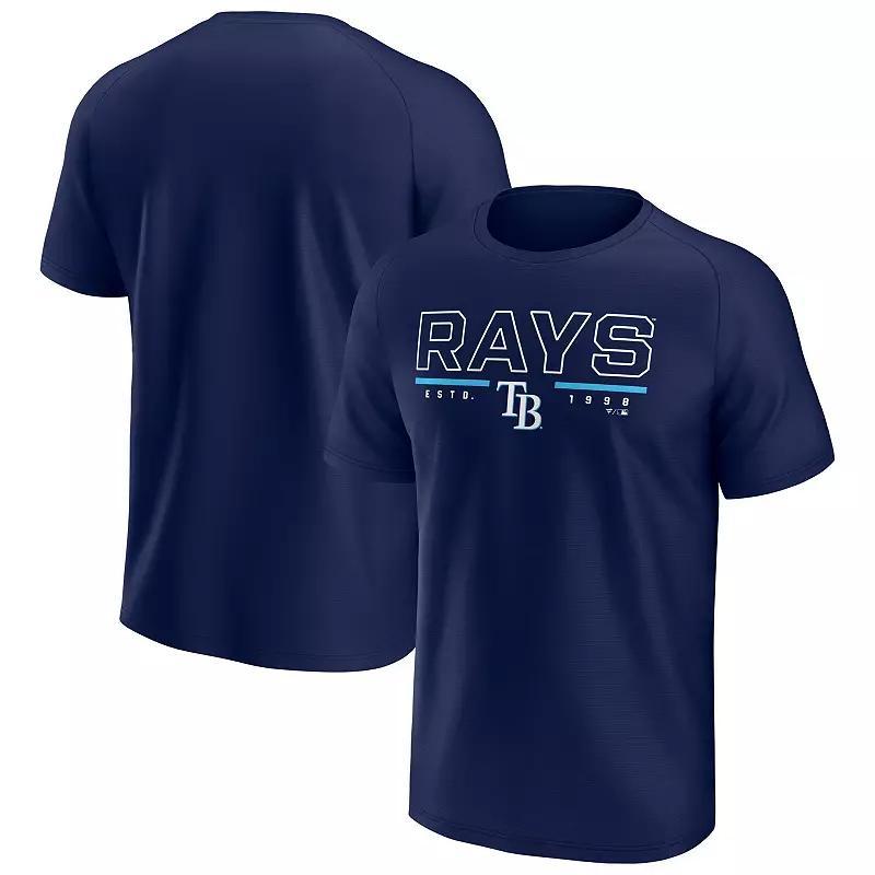 Men's Fanatics  Navy Tampa Bay Rays Raglan T-Shirt, Size: XL, Blue Product Image