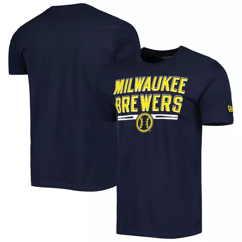 Men's New Era Navy Milwaukee Brewers Batting Practice T-Shirt, Size: Small, Blue Product Image