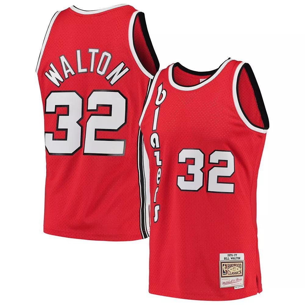 Men's Mitchell & Ness Bill Walton Red Portland Trail Blazers 1976-77 Hardwood Classics Swingman Player Jersey, Size: Small Product Image