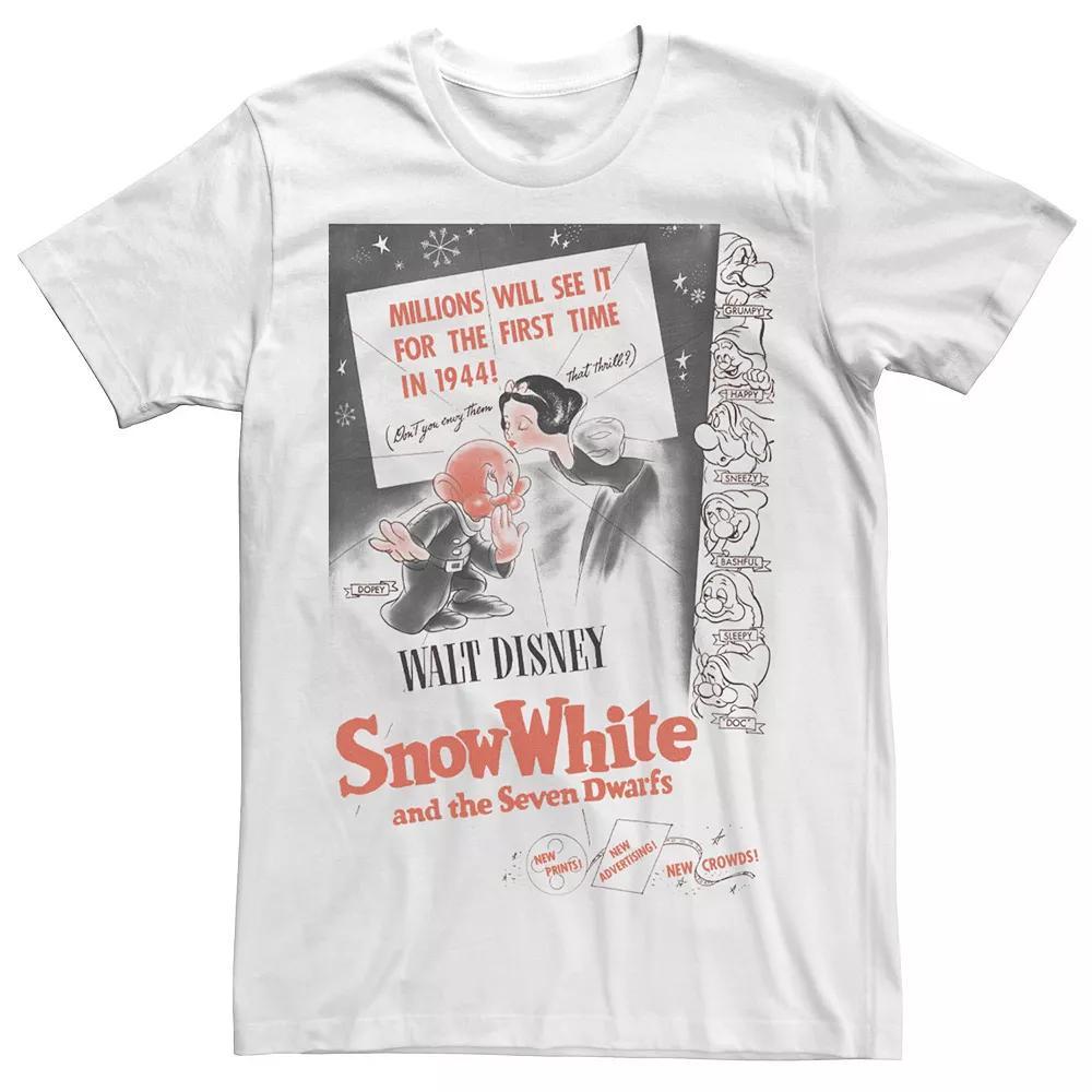 Disney's Snow White And The Seven Dwarfs Vintage Poster Men's Tee, Size: 3XL, Natural Product Image