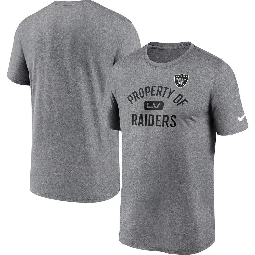 Men's Nike Las Vegas Raiders Heather Charcoal Property Of Legend Performance T-Shirt, Size: XL, Lvr Charco Product Image