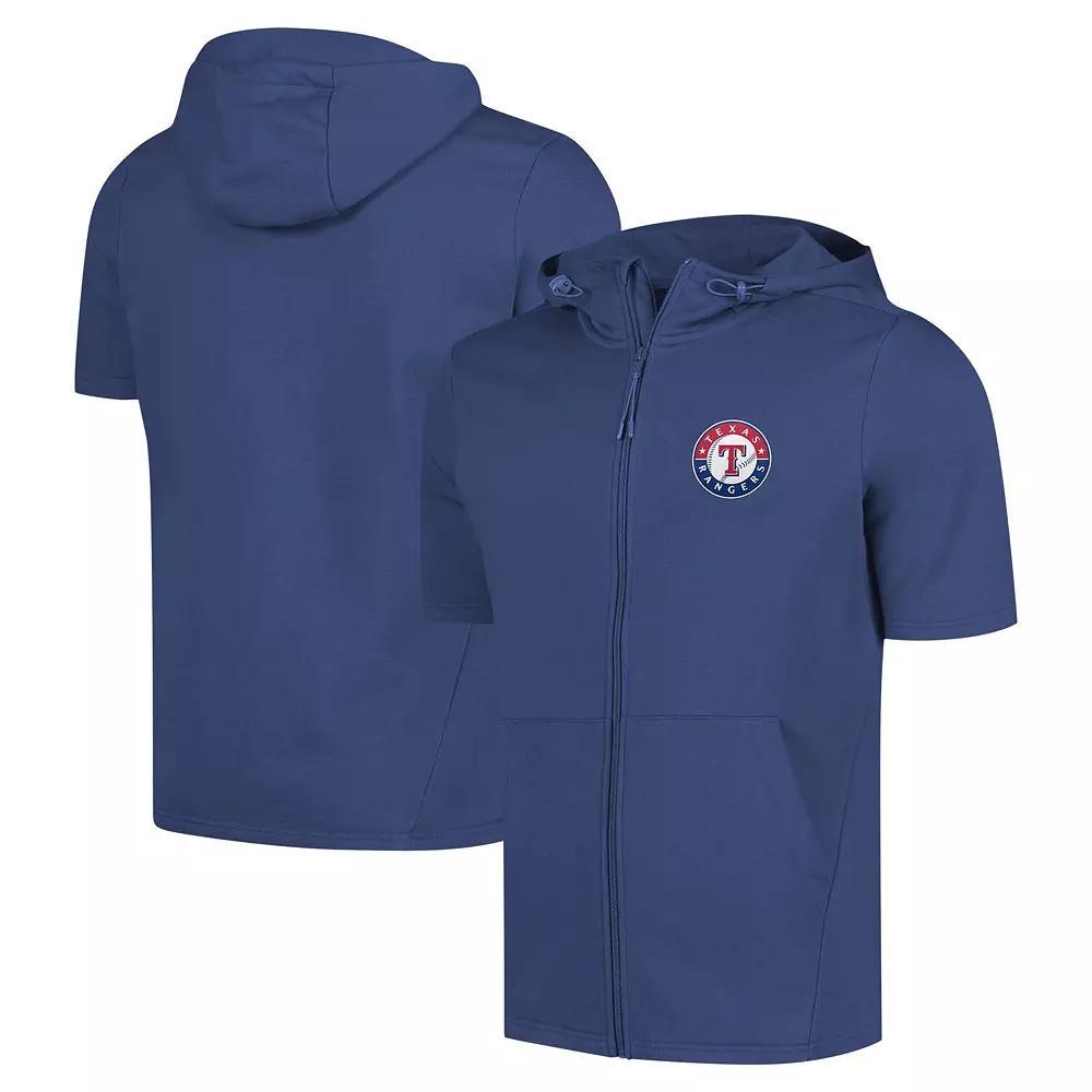 Men's Levelwear Royal Texas Rangers Recruit Short Sleeve Full-Zip Hoodie, Size: Medium, Blue Product Image