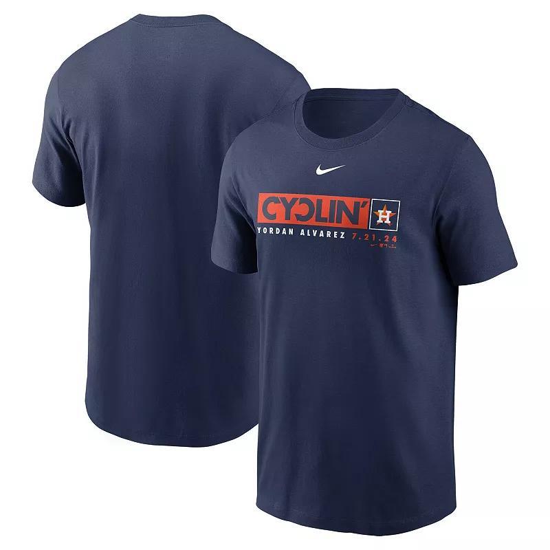 Men's Nike Yordan Alvarez Navy Houston Astros Hit For The Cycle T-Shirt, Size: Small, Blue Product Image