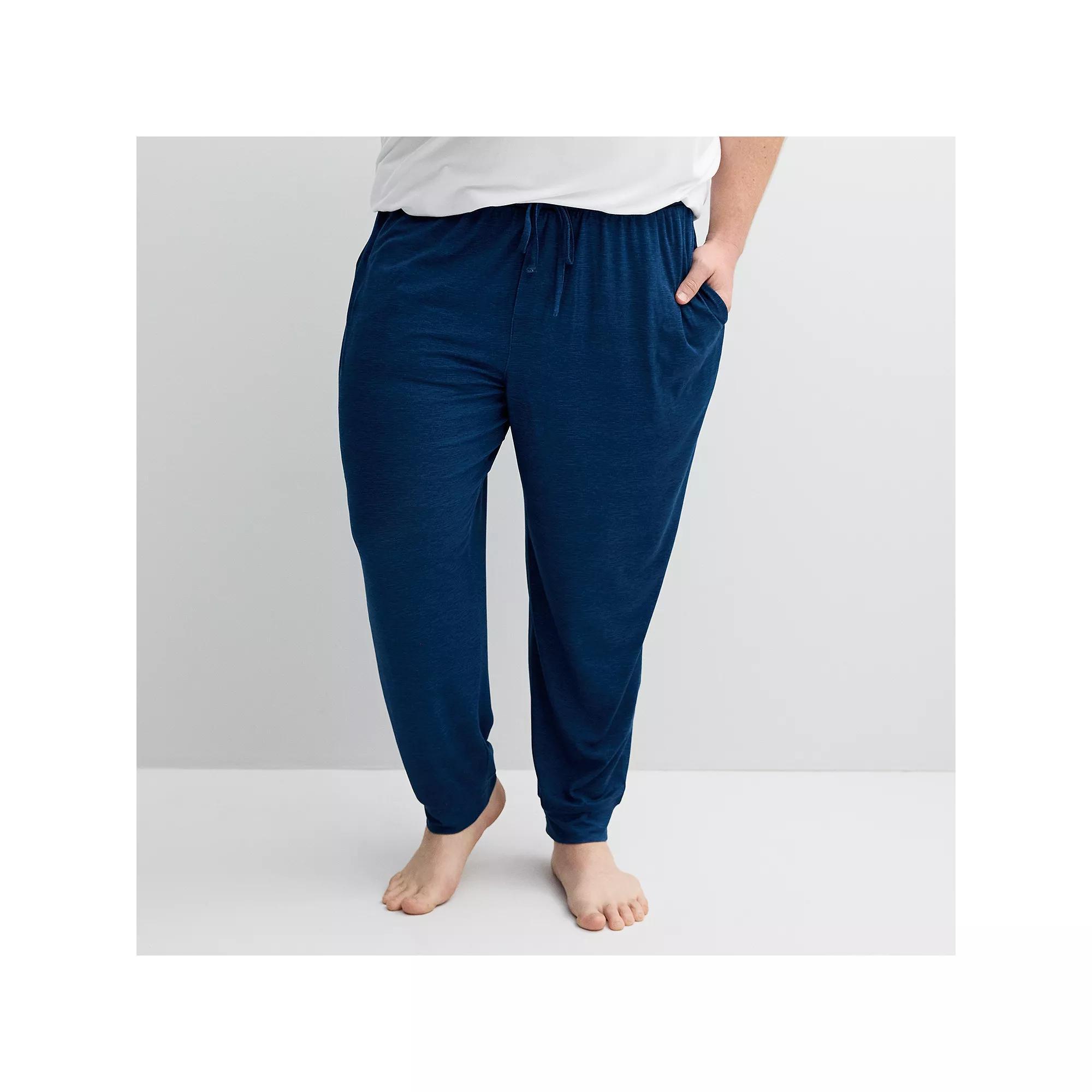 Big & Tall Sonoma Goods For Life® Supersoft Banded Bottom Drawstring Pajama Pants, Men's, Size: Large Tall, Dark Blue Sd Product Image