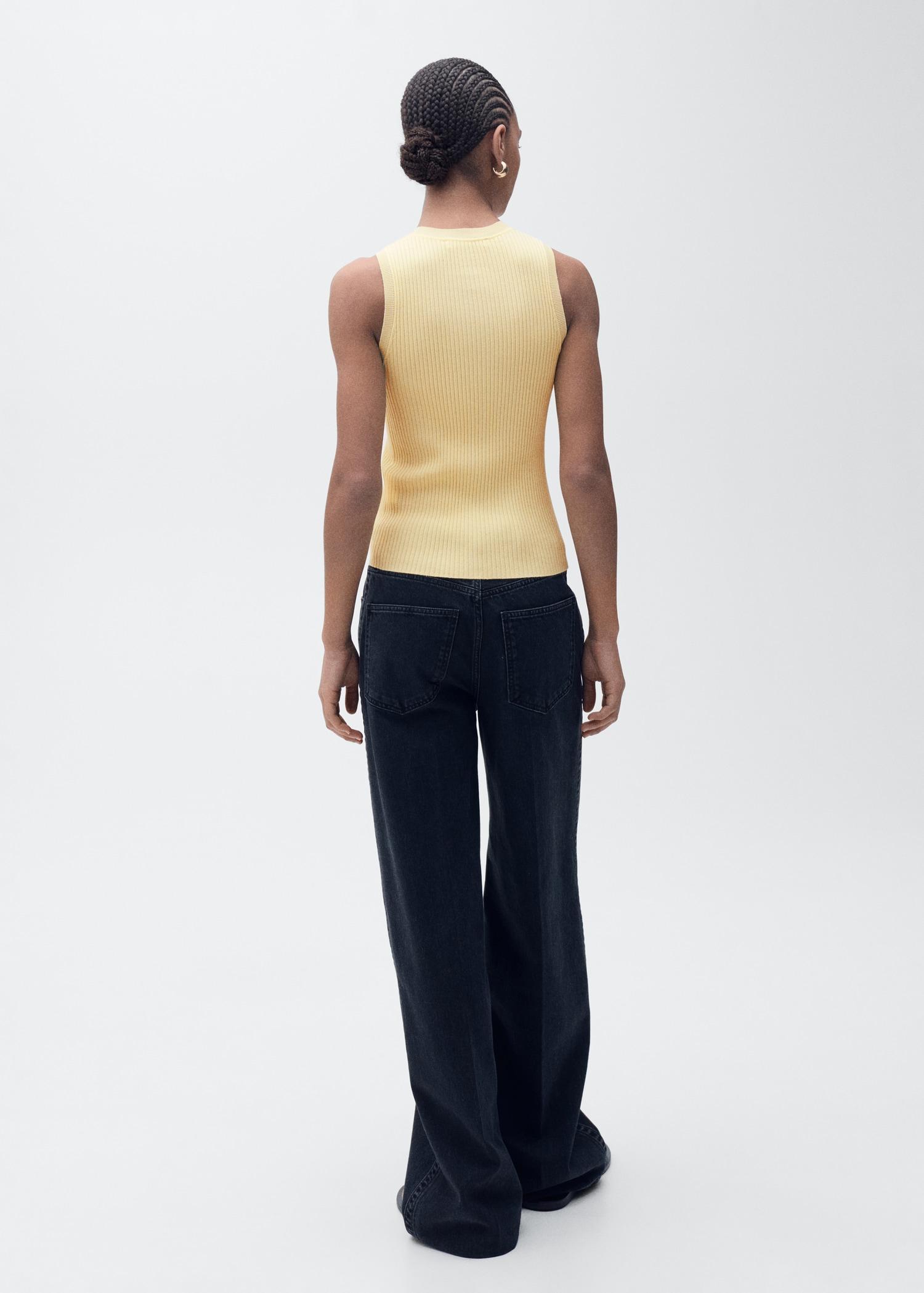 Ribbed knit top - Women | MANGO USA Product Image