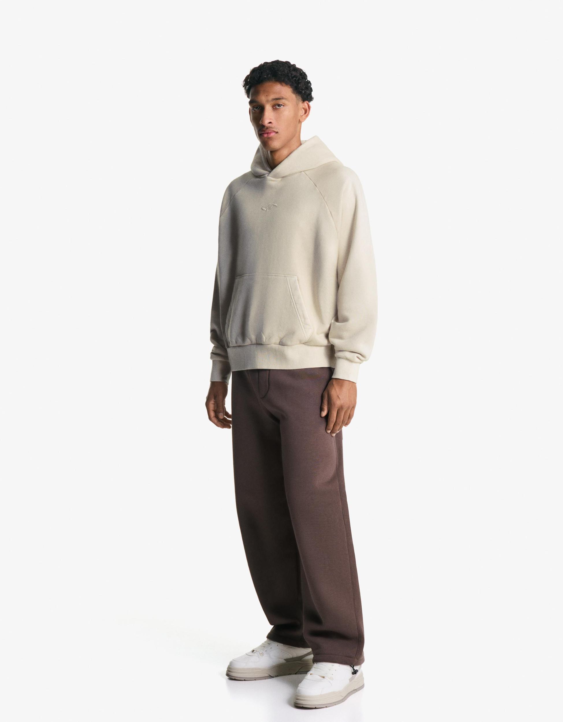 Boxy fit hooded sweatshirt Product Image