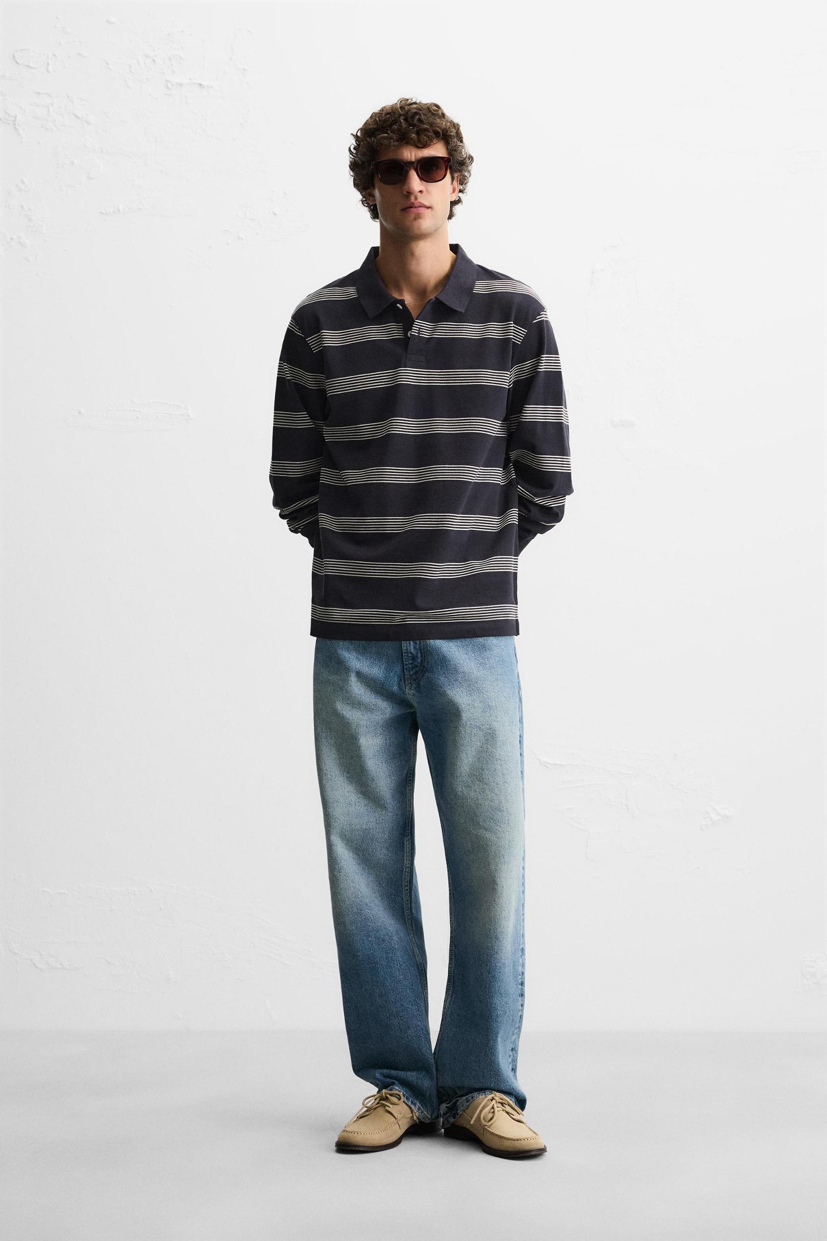 STRIPED PIQUÉ POLO SHIRT Product Image