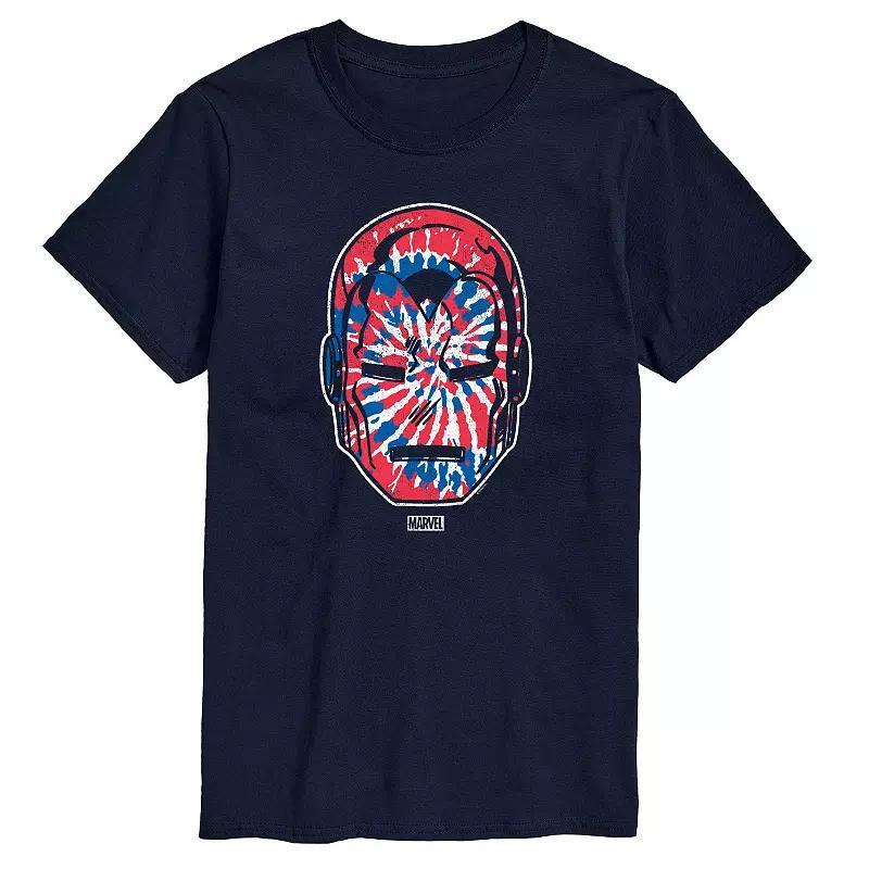 Mens Marvel Iron Man Tie Dye Red, White & Blue Tee Product Image