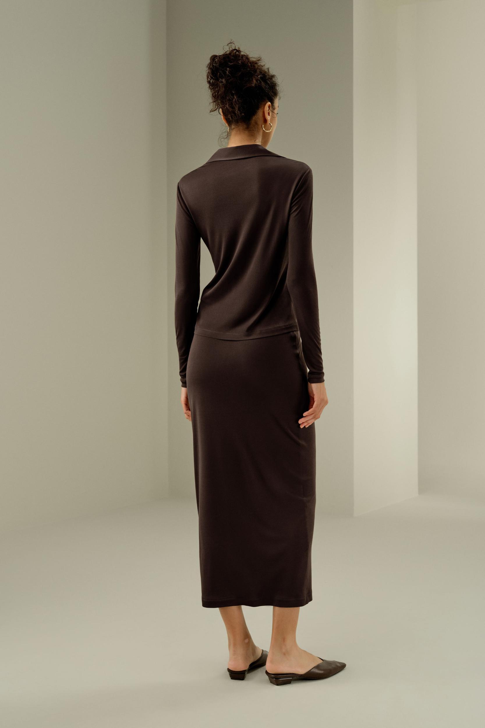 Elegant Silk Midi Skirt Product Image