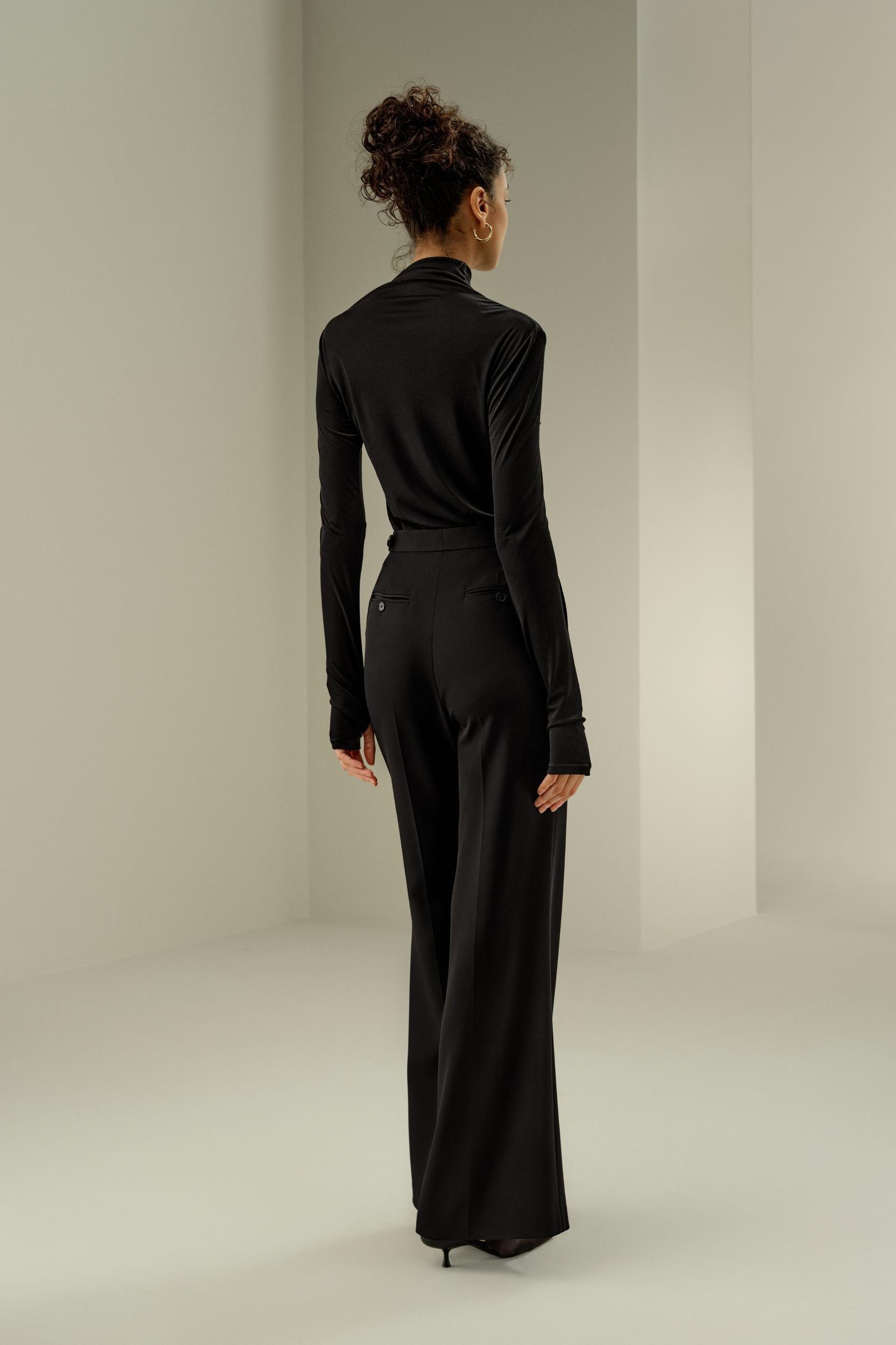 Slim Fitted Silk Jersey Long Sleeve Top Product Image