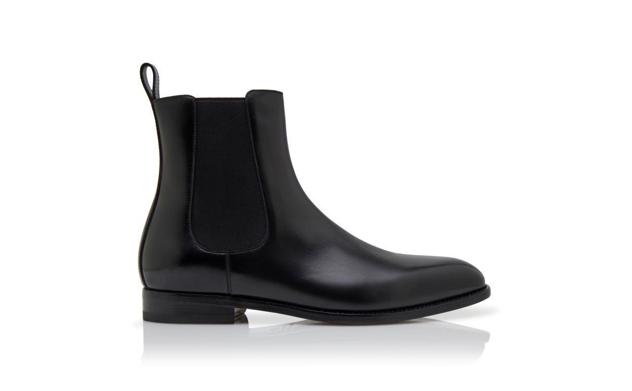 DELSA Black Calf Leather Ankle Boots Product Image