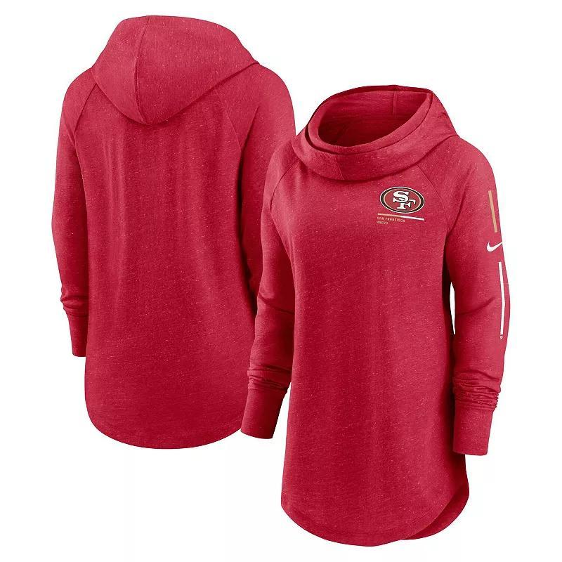 Women's Nike Scarlet San Francisco 49ers Minimal Statement Raglan Funnel Neck Pullover Hoodie, Size: 2XL, Red Product Image