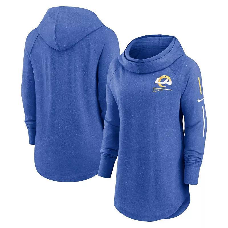 Women's Nike Royal Los Angeles Rams Minimal Statement Raglan Funnel Neck Pullover Hoodie, Size: 2XL, Blue Product Image