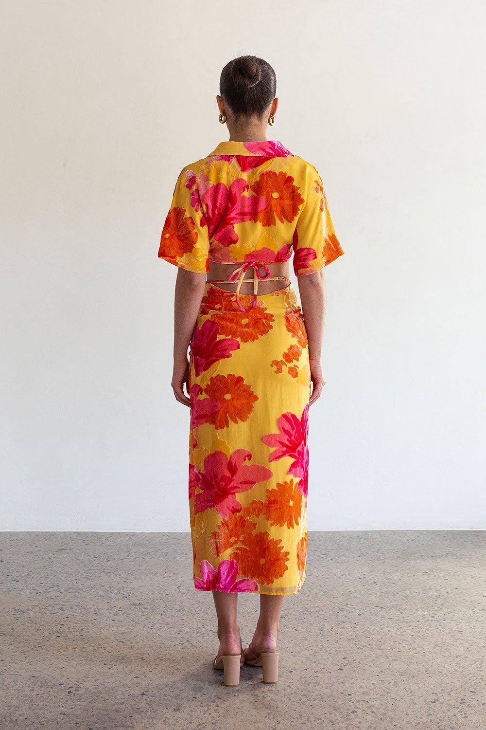 Sorrenta Midi Skirt - Floreale Sunny Product Image