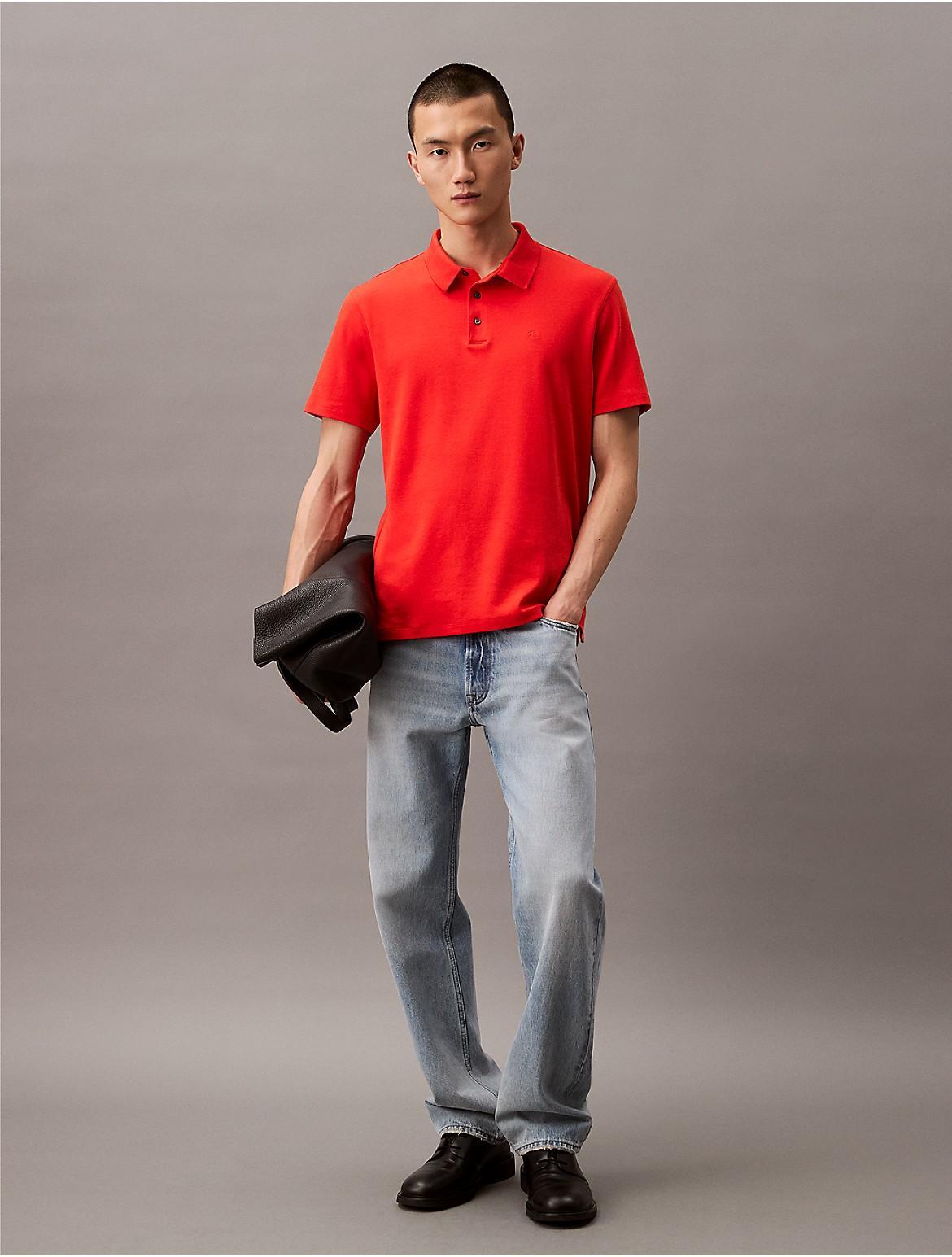 Calvin Klein Men's Supima Cotton Classic Polo Shirt - White - XS Product Image