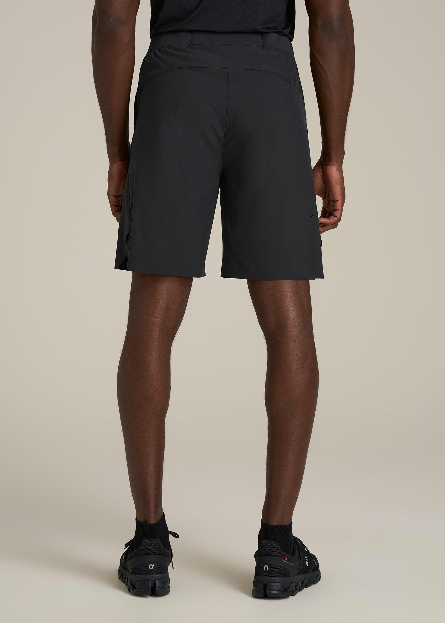 2-in-1 Featherweight Running Short for Tall Men in Black Product Image
