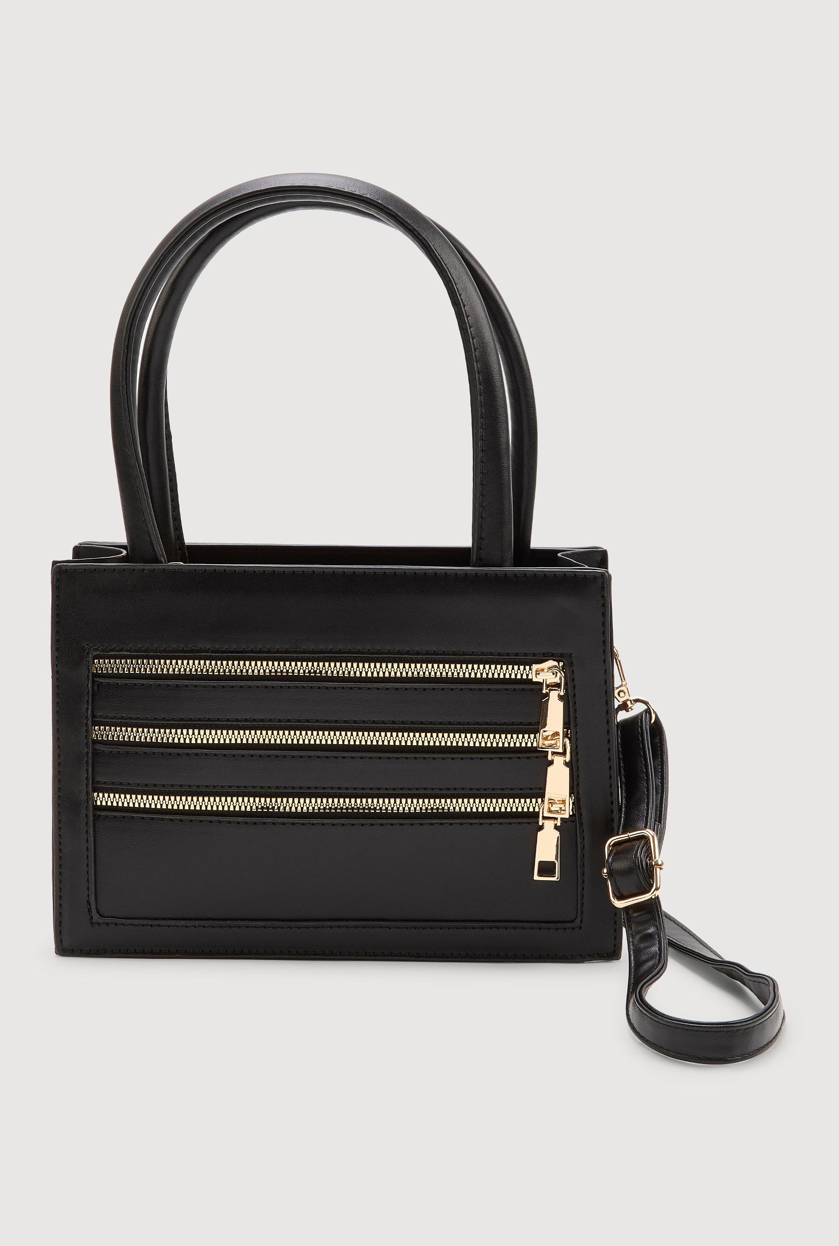 Triple Zipper Detail Convertible Handbag Female Product Image