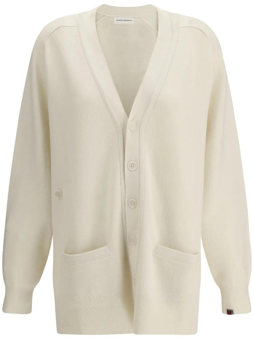 EXTREME CASHMERE 385 Cardigan In White Product Image
