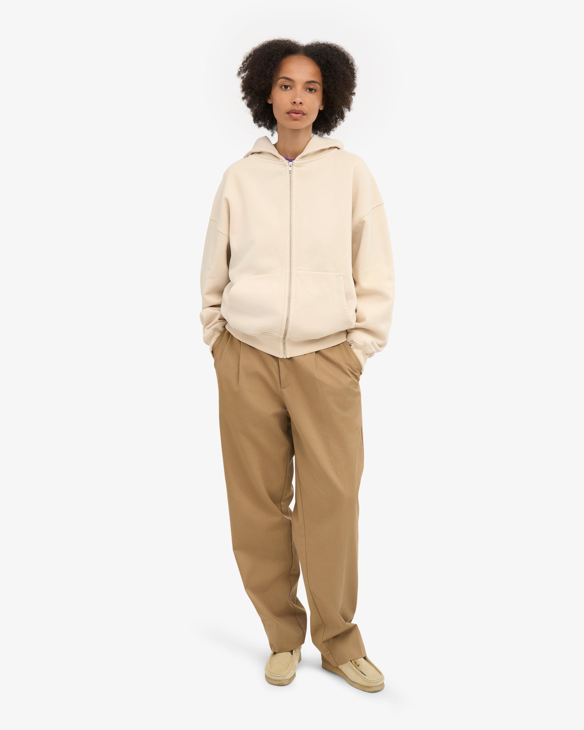 Organic Oversized Zip Hood - Ivory White Product Image