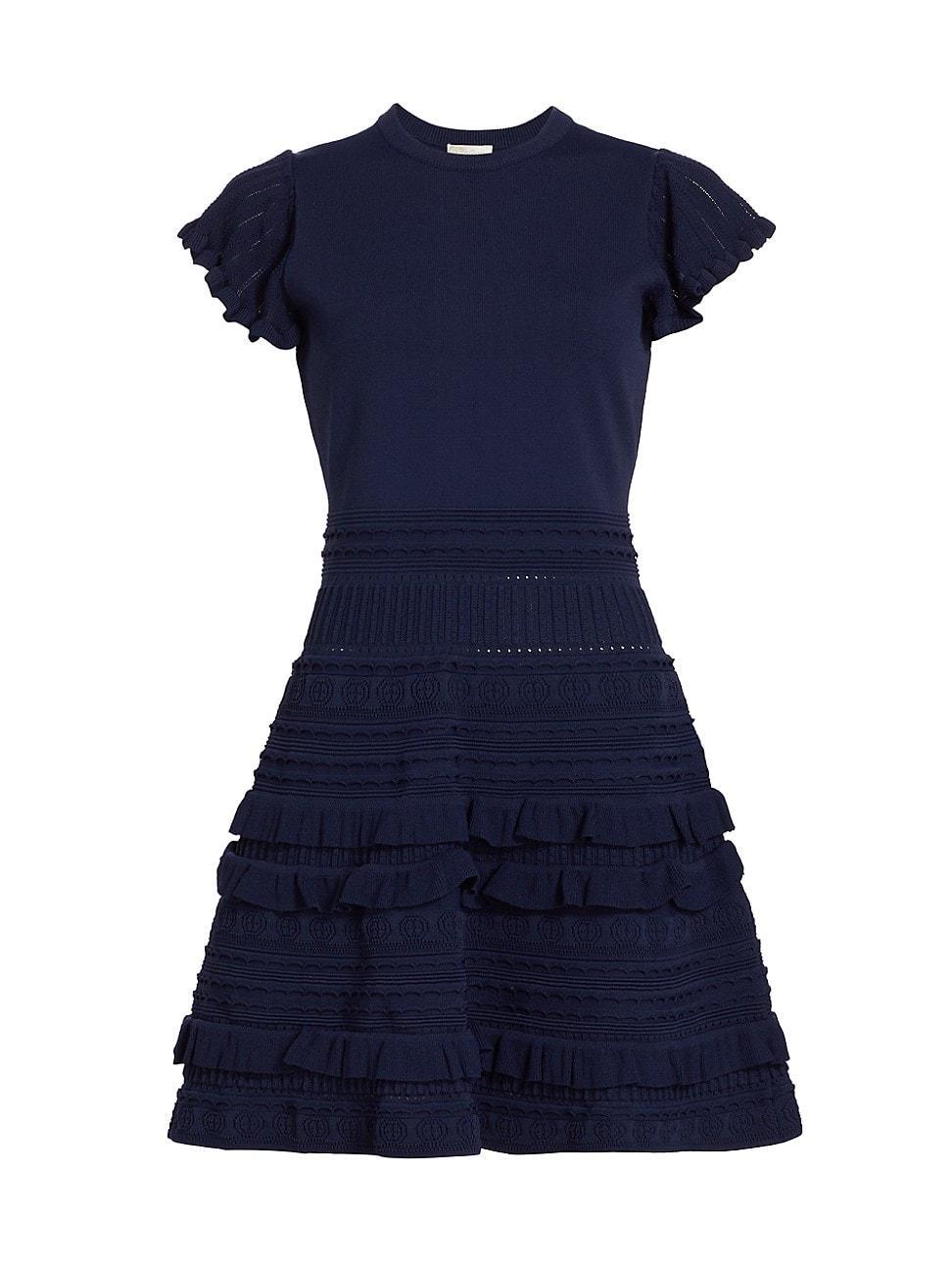 Womens Sofie Frill-Trimmed Knit Minidress Product Image