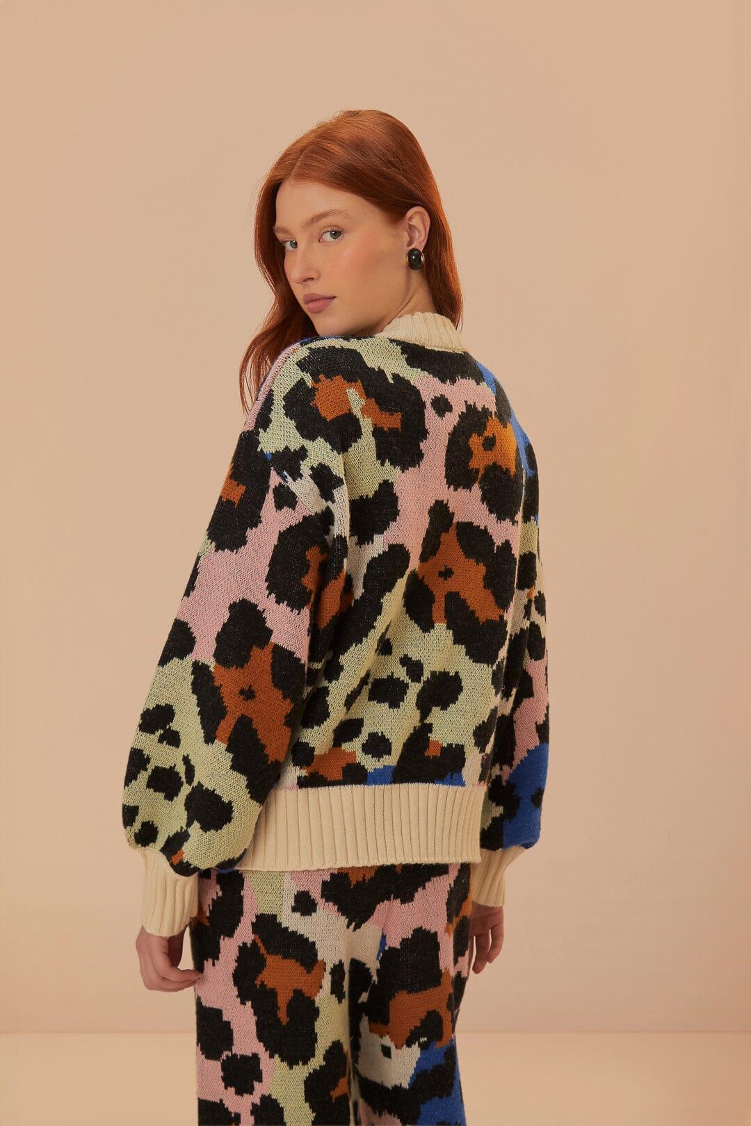 Colorful Leopard Knit Sweater, COLORFUL LEOPARDS / XXS Product Image