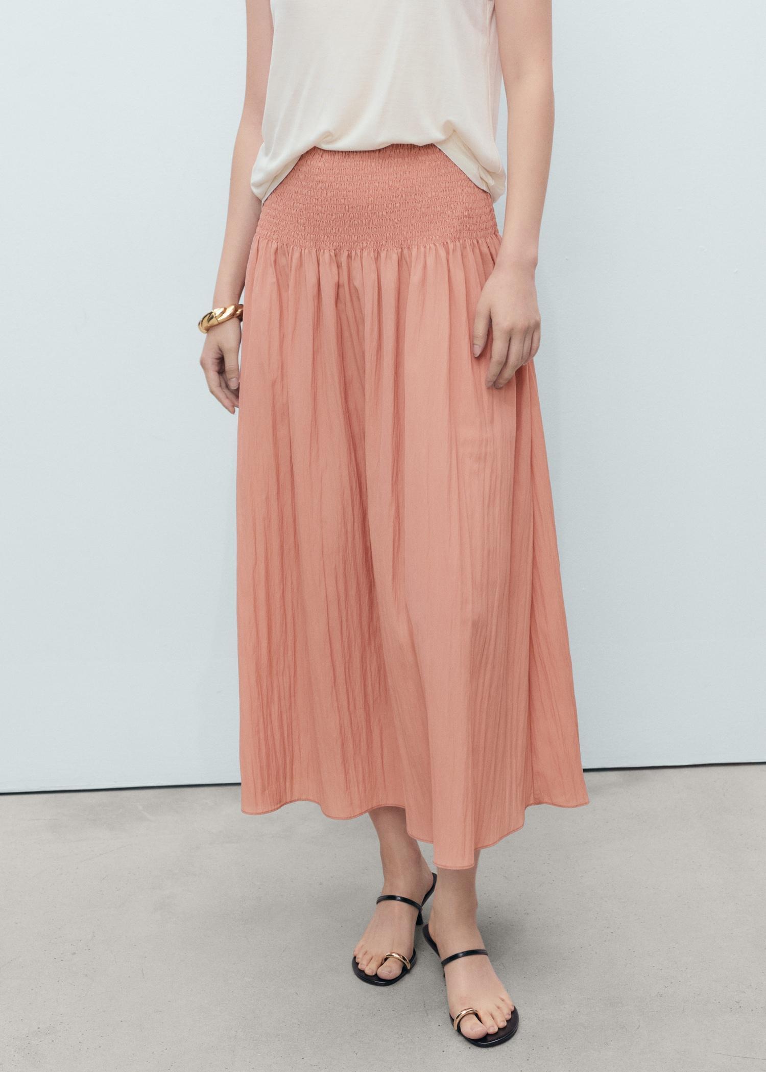 Gathered midi-skirt with panels - Women | MANGO USA Product Image