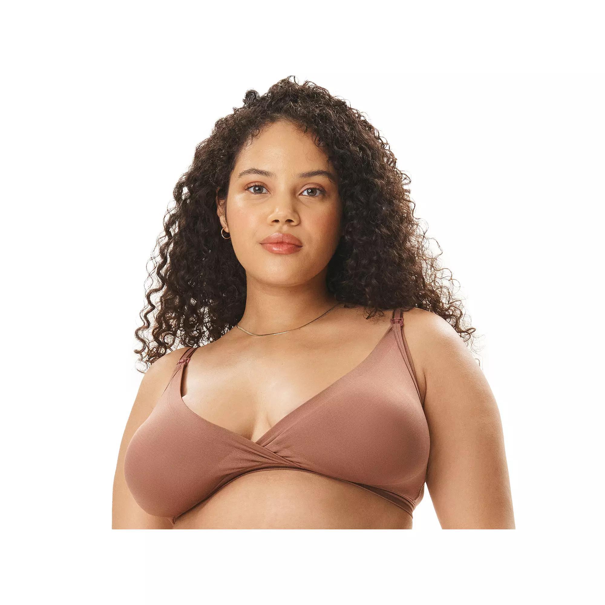 Maternity Motherhood Seamless Wrap Triangle Nursing Bra 90036, Womens Brown Product Image