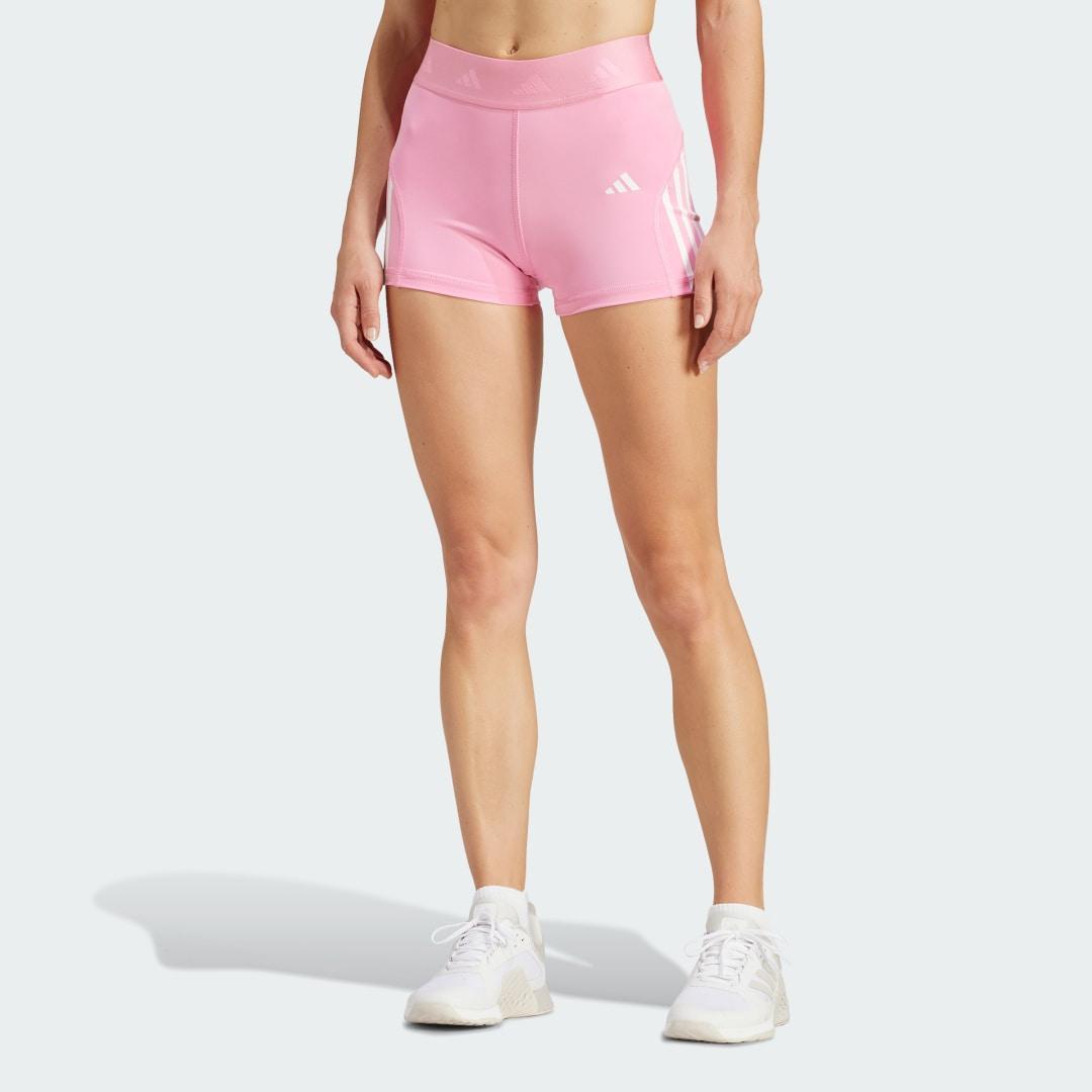 adidas Hyperglam 3-Inch Leggings Semi Green Spark XS Womens Product Image