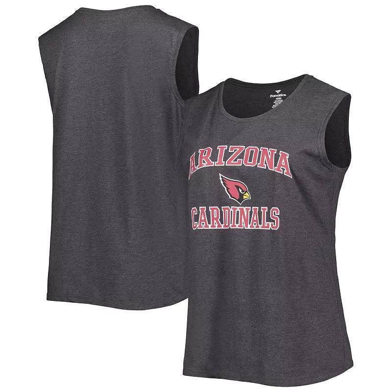 Women's Fanatics Branded Heather Charcoal Arizona Cardinals Plus Size Tank Top, Size: 1XL Product Image