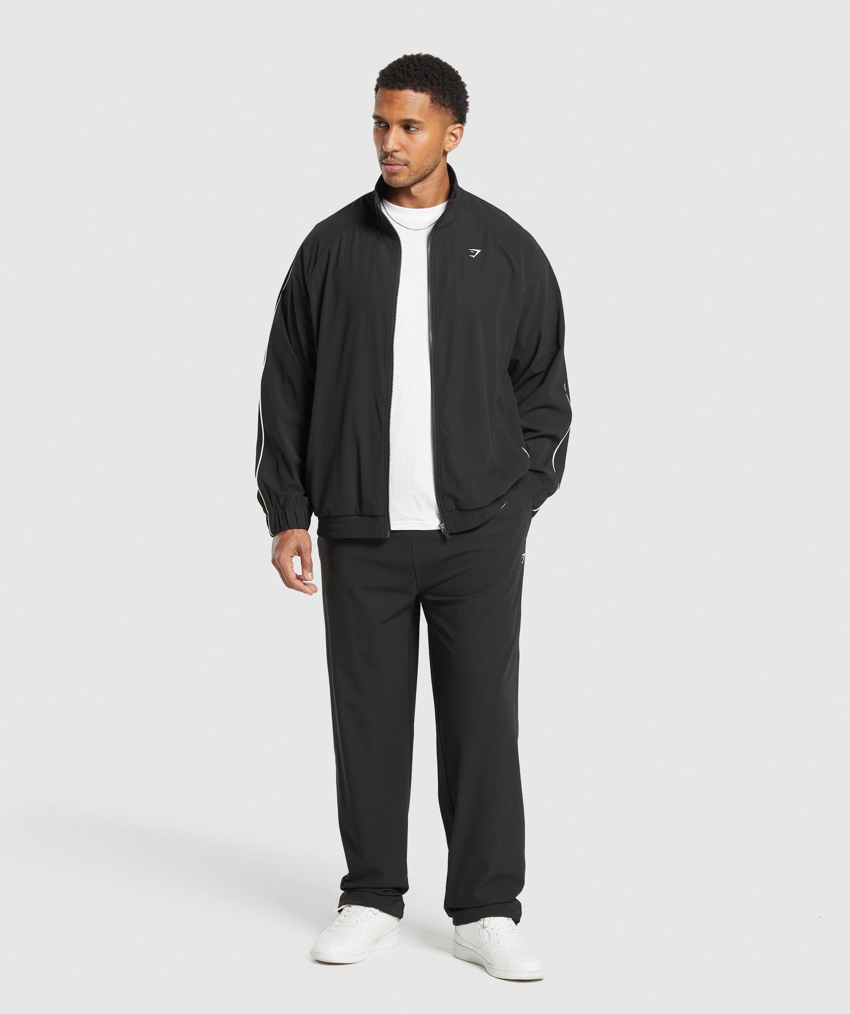 Gymshark Contrast Track Top - Black Male Product Image