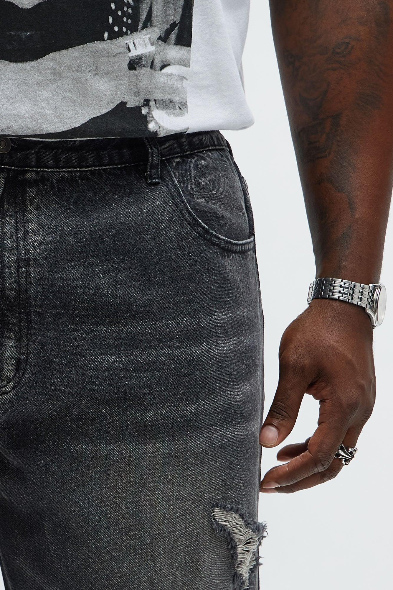 Straight Down The Street Ripped Jeans - Black Wash Product Image