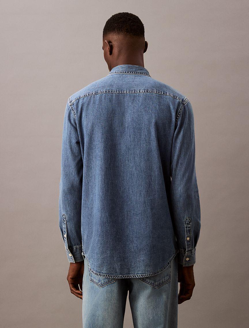 Classic Denim Button-Down Shirt Product Image
