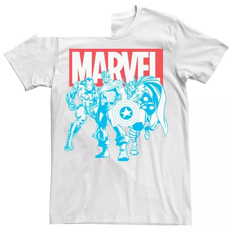 Men's Marvel Red White Blue Avengers Retro Group Shot Tee, Size: XL Product Image