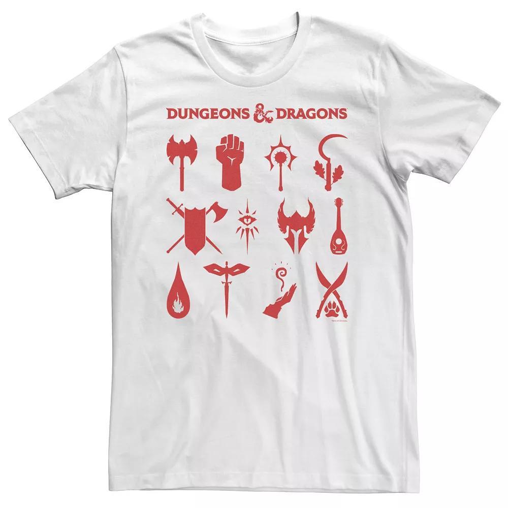 Big & Tall Dungeons & Dragons Classes Icons Tee, Men's, Size: XL Tall, White Product Image