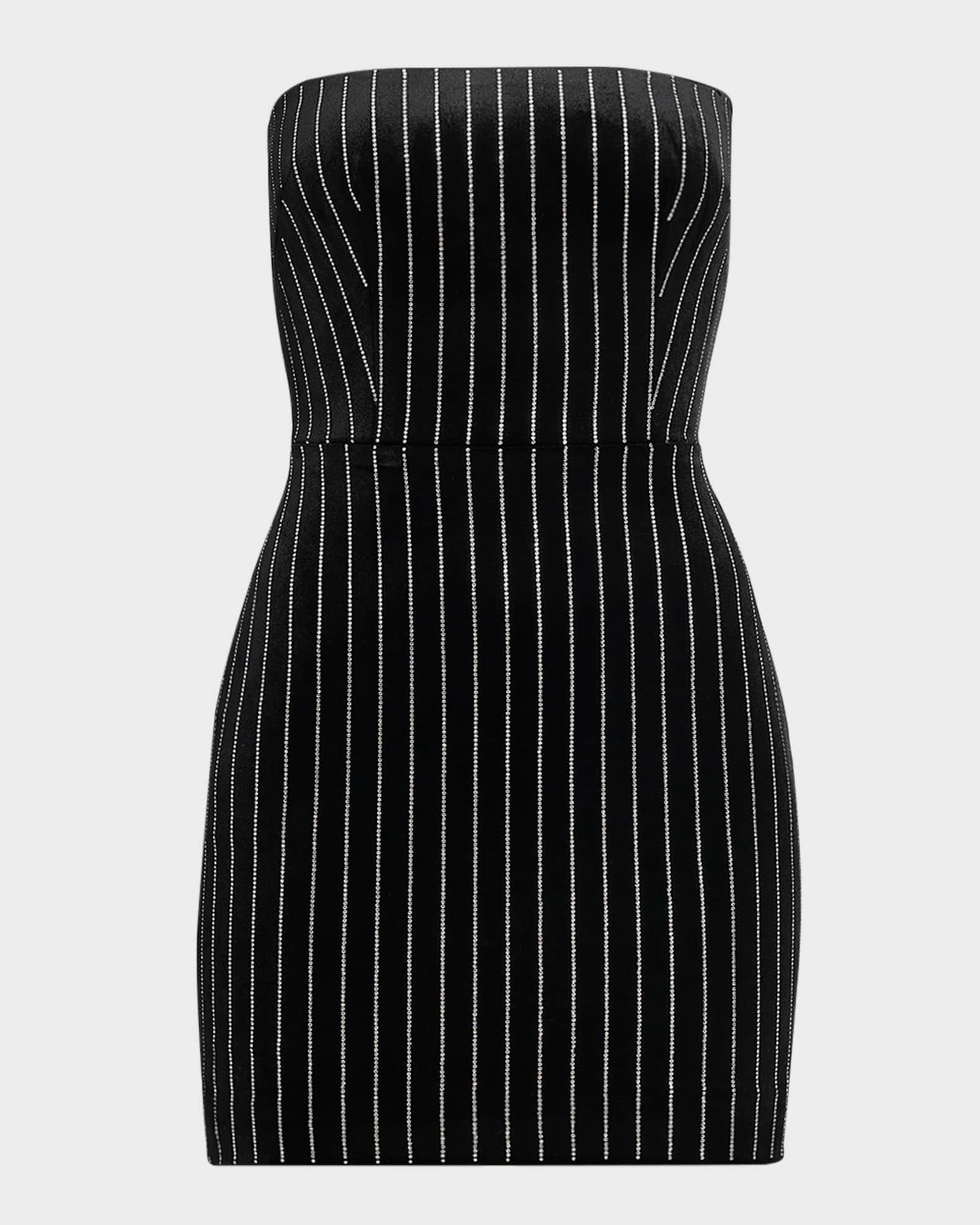 Strapless Crystal Velvet Mini Dress Product Image