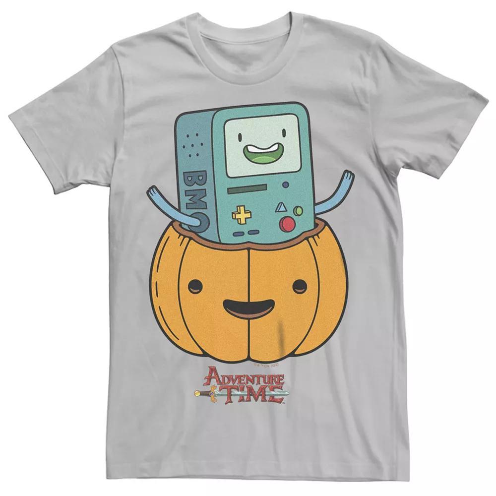 Men's Adventure Time Halloween BMO Jack-o'-lantern Graphic Tee, Size: Large, Silver Product Image