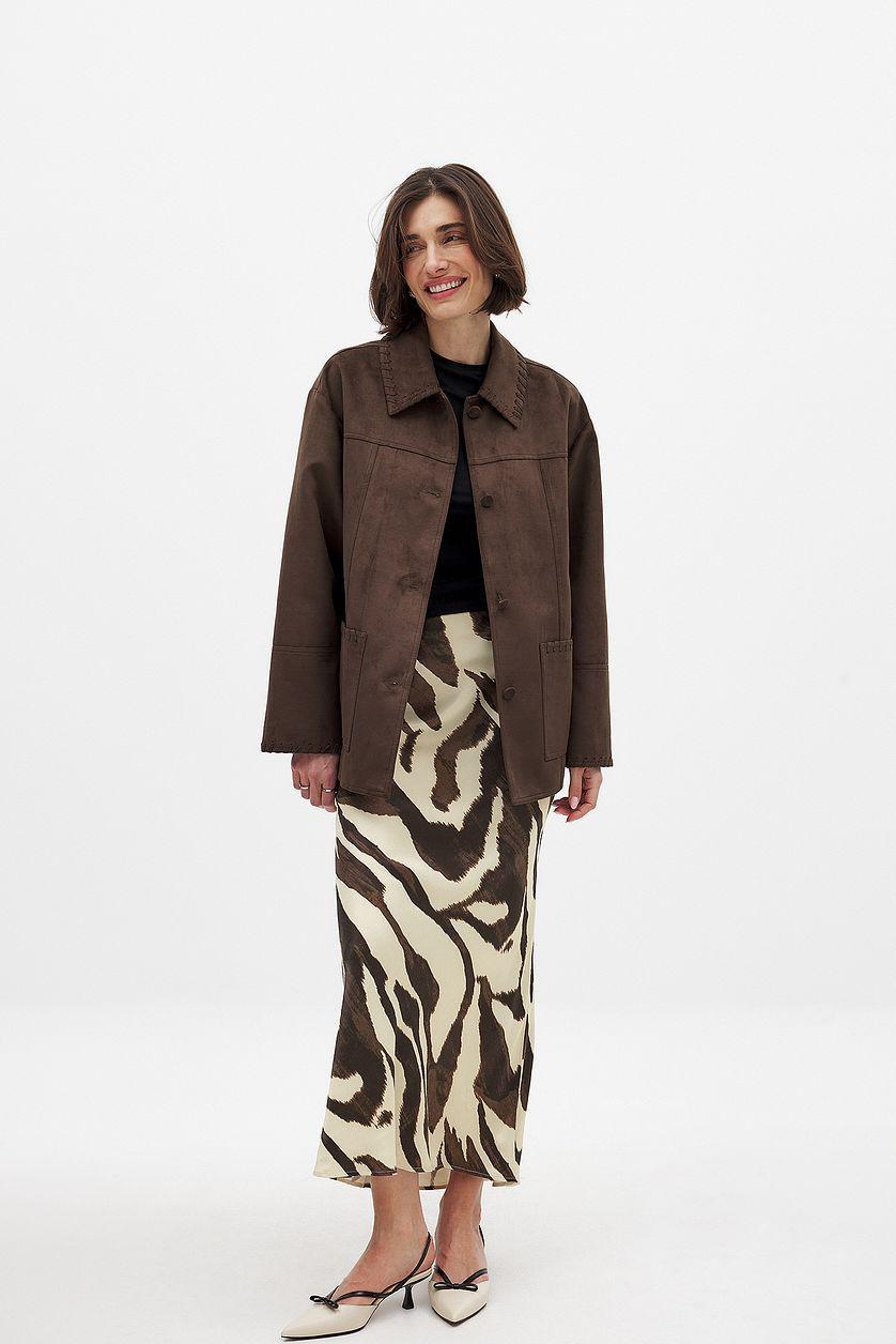 Faux Suede Seam Detail Jacket Product Image