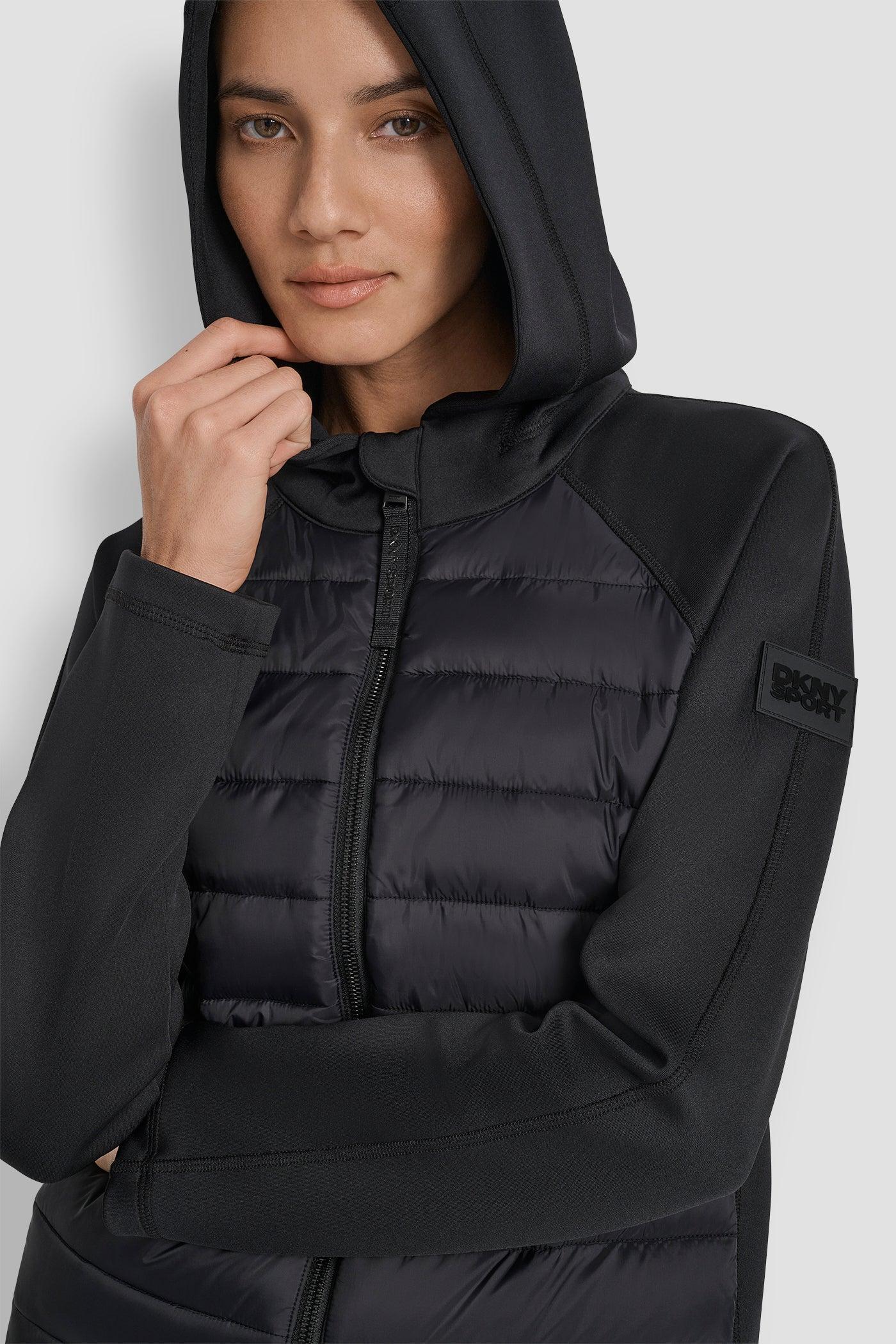 MIXED MEDIA HOODED HI LOW JACKET Product Image