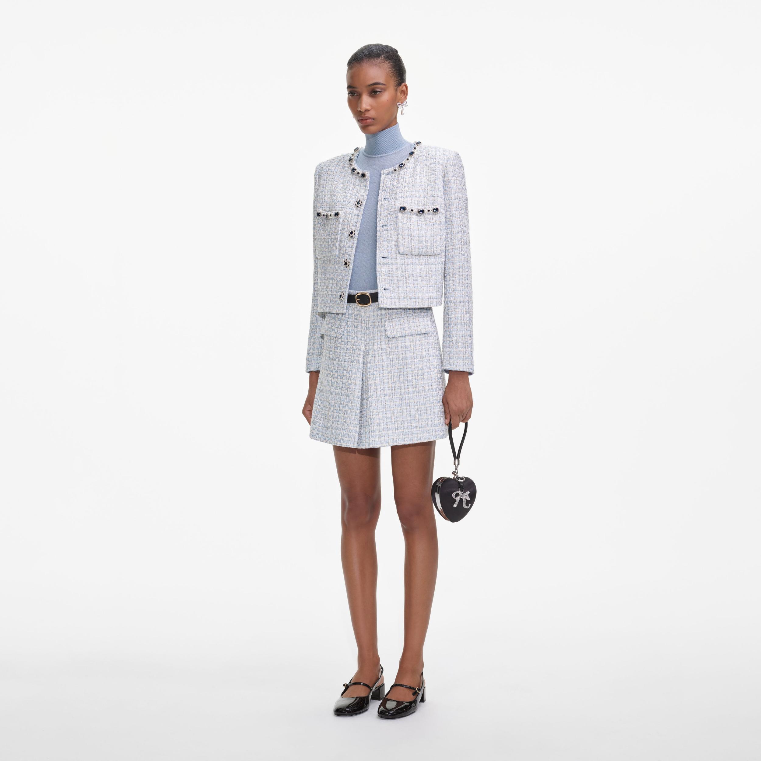 Blue Boucle Jacket Product Image