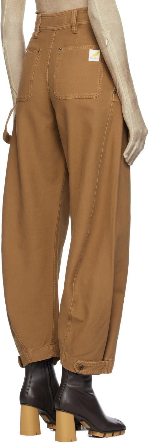 JW ANDERSON Workwear Cotton Twill Twisted Seam Pants In Brown Product Image