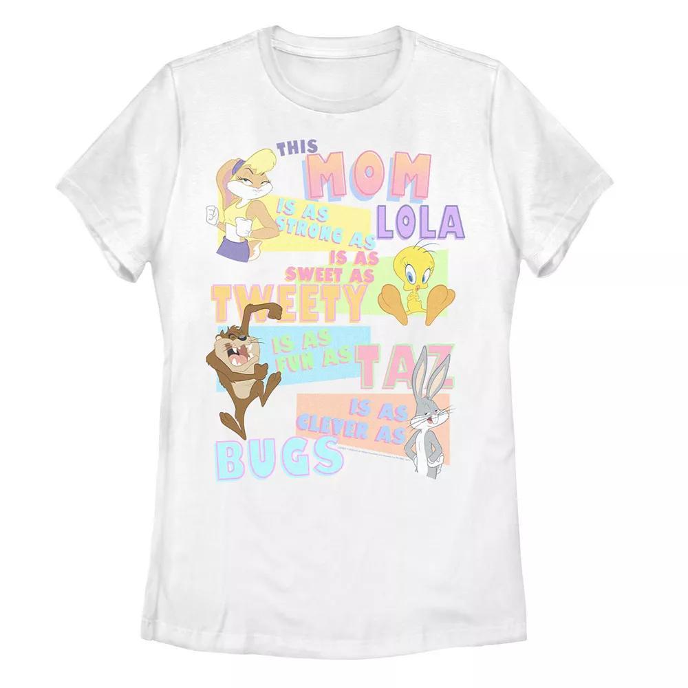 Juniors' Looney Tunes Mom Attributes Group Graphic Tee, Women's, Size: Small, White Product Image