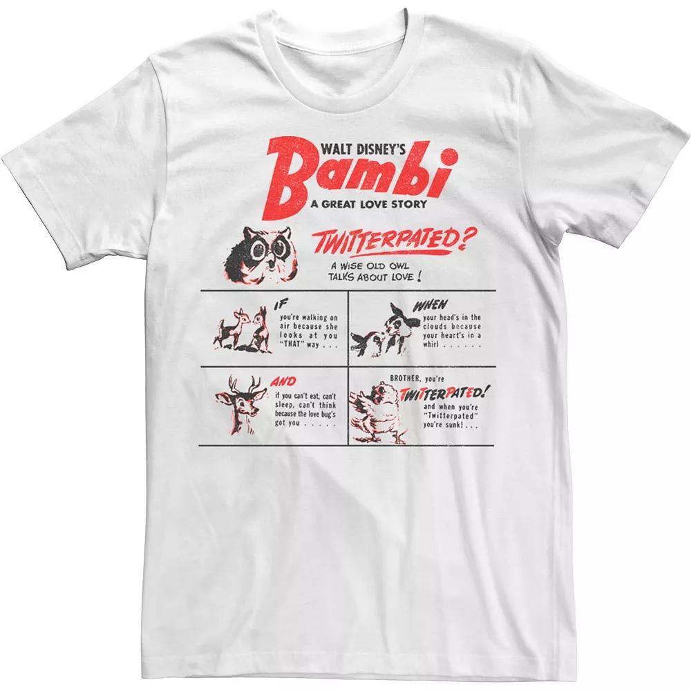 Disney's Bambi A Great Love Story Men's Tee, Size: 3XL, White Product Image