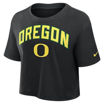 Oregon Athletic Prep Arch Women's Nike Dri-FIT College Cropped T-Shirt Product Image