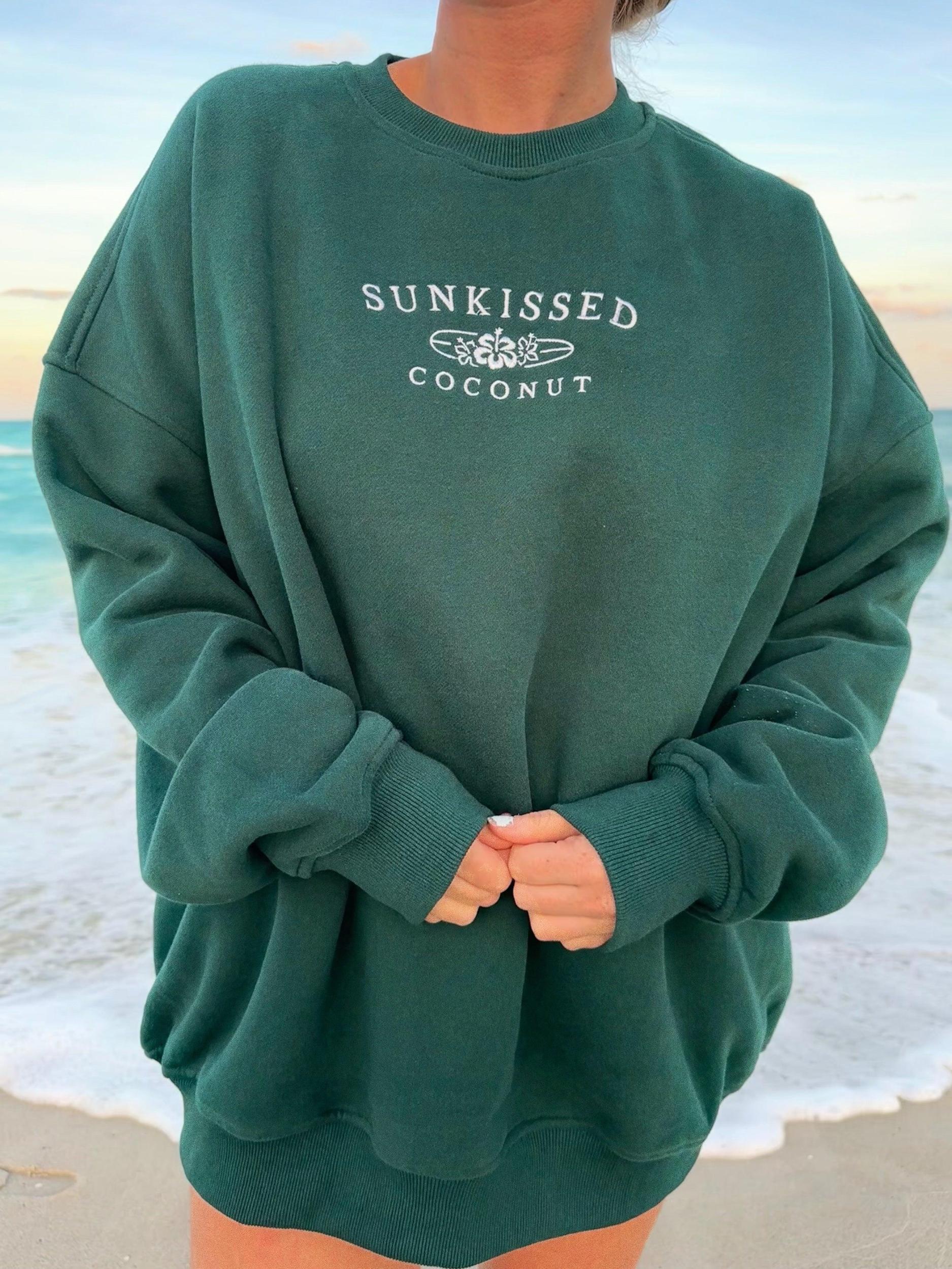 Winter Green Sunkissedcoconut Embroider Sweatshirt Product Image